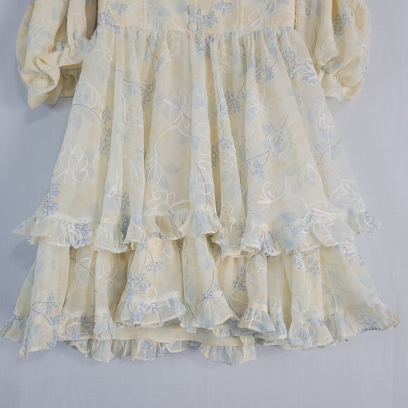 Adeirlina Summer in Tuscany Mini Dress size XS floral coquette milkmaid fairy - Picture 6 of 11